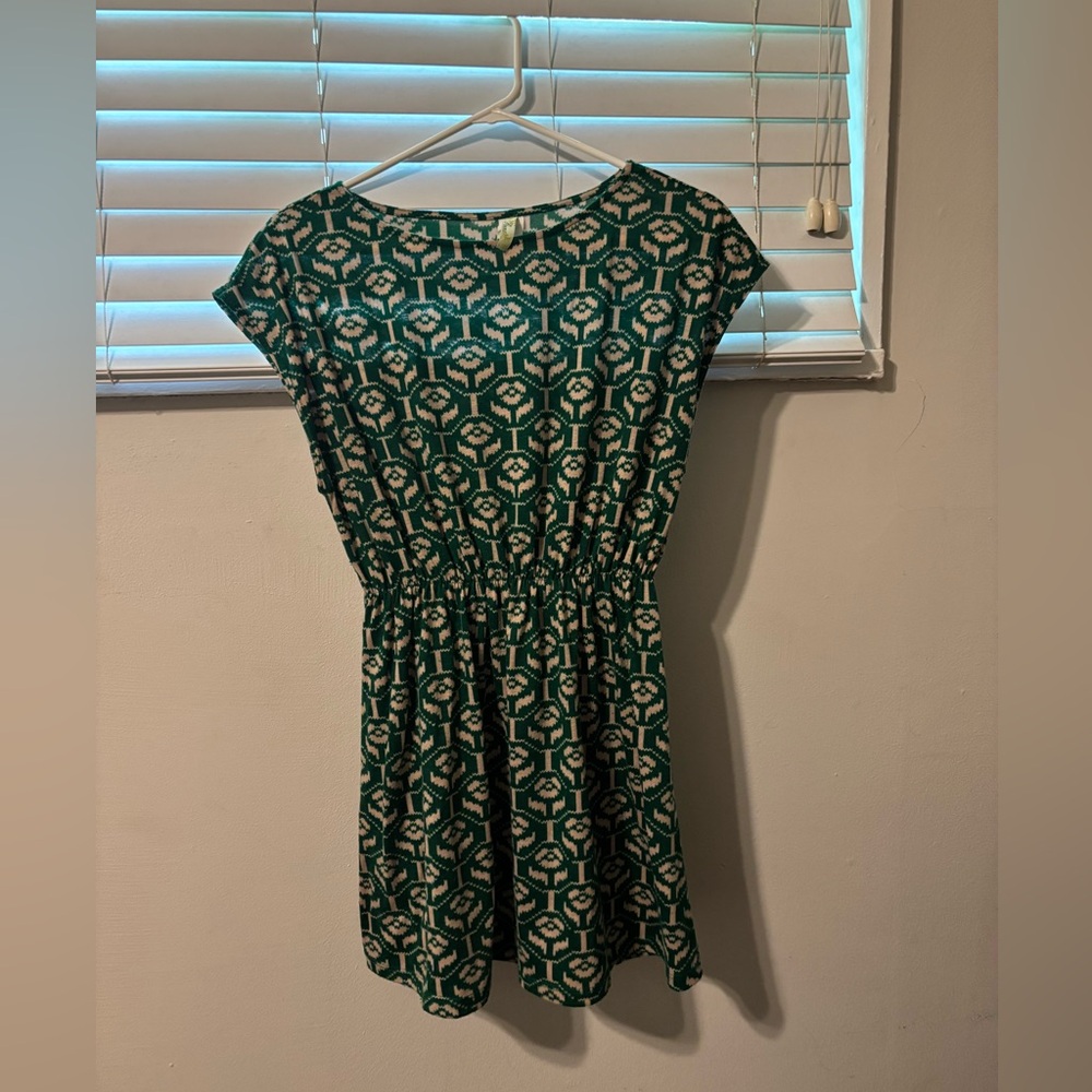 Green Geometic Patterned Sundress